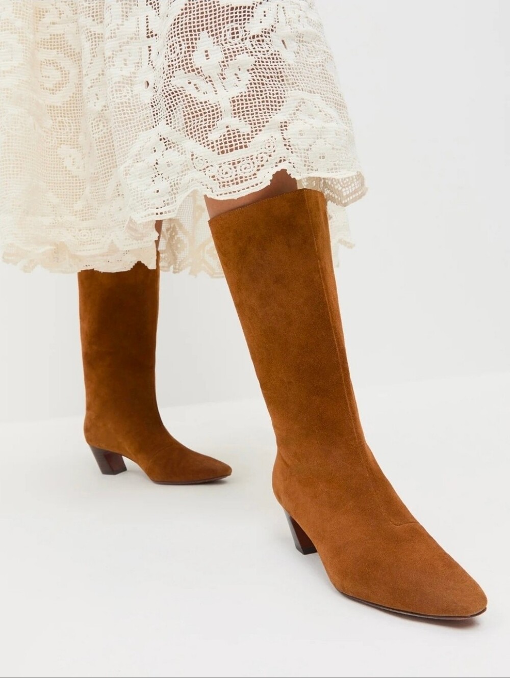 LOEFFLER RANDALL Brown Cleo Suede Leather Mid-Calf Boots